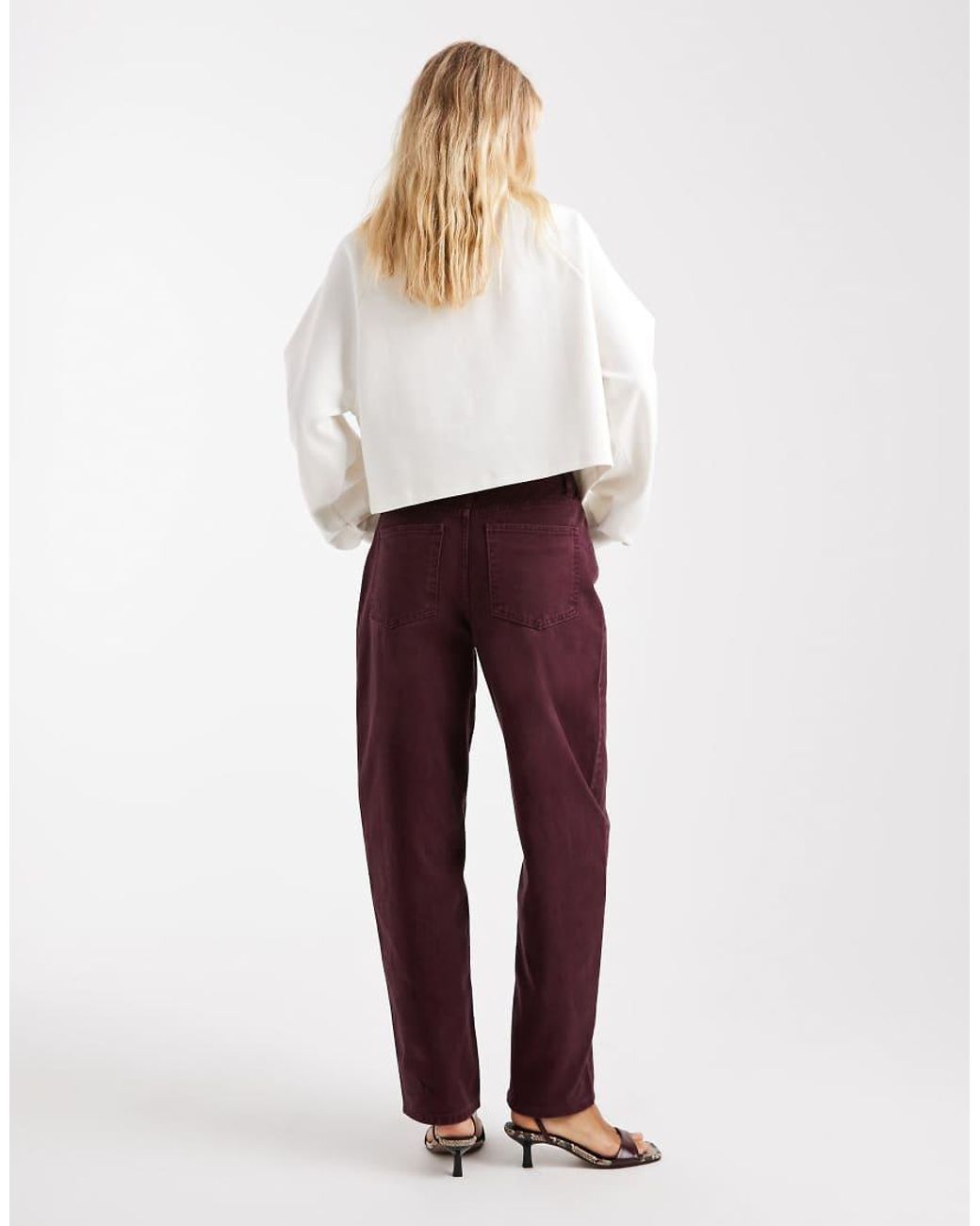 ASOS Red Slim Barrel Jeans