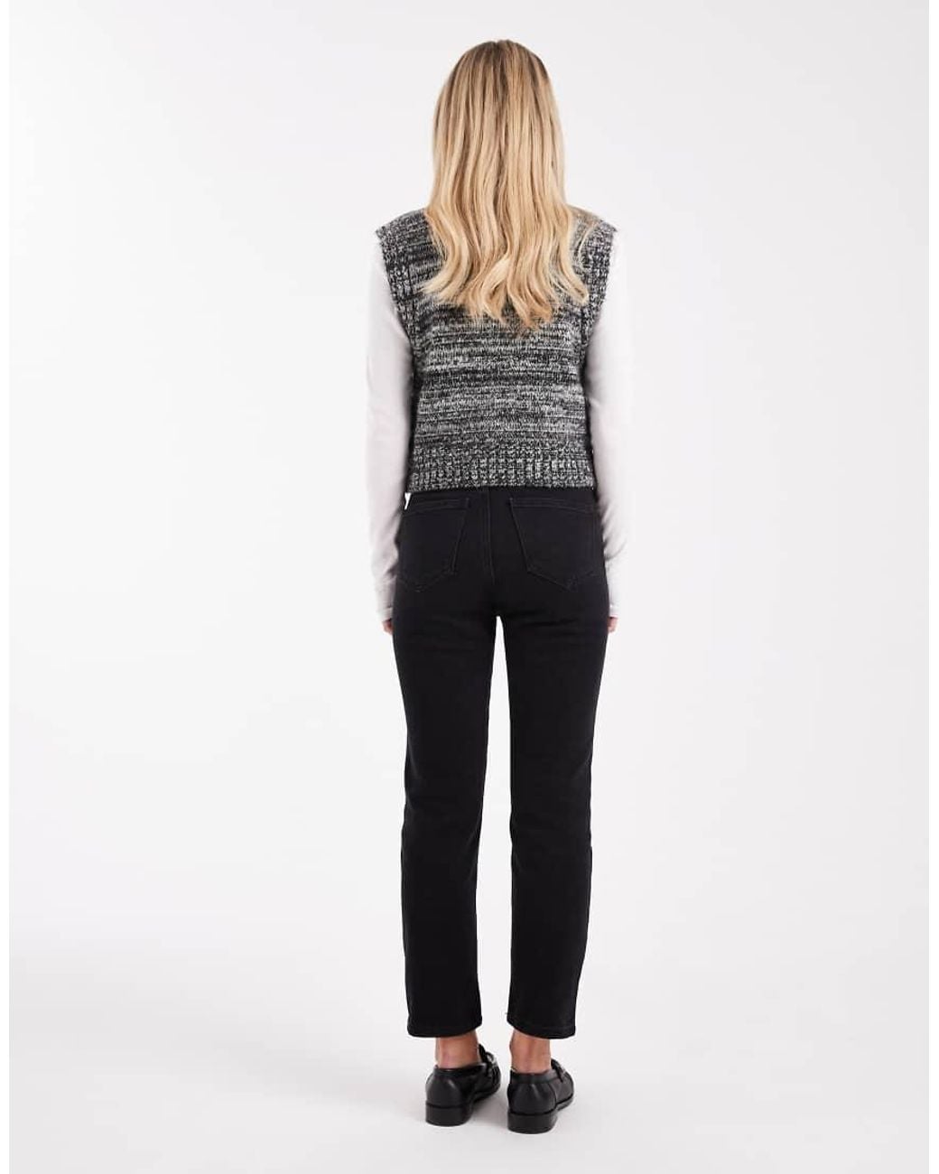 Only Petite Black Emily High Waisted Straight Leg Jeans