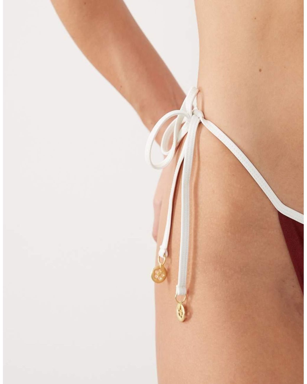 Kulani Kinis Green Cinnamon Sugar Thong Tieside Bikini Bottom