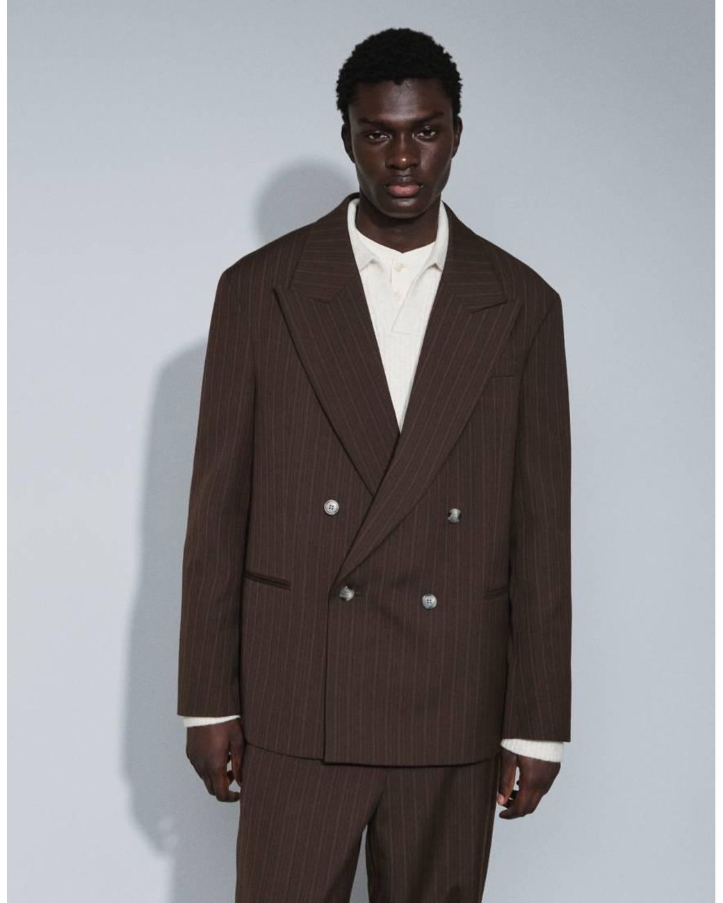 ASOS Black Regular Double Breasted Suit Jacket for men