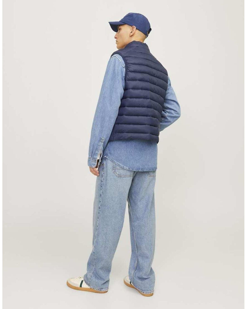 Jack & Jones Blue Puffer Gilet for men