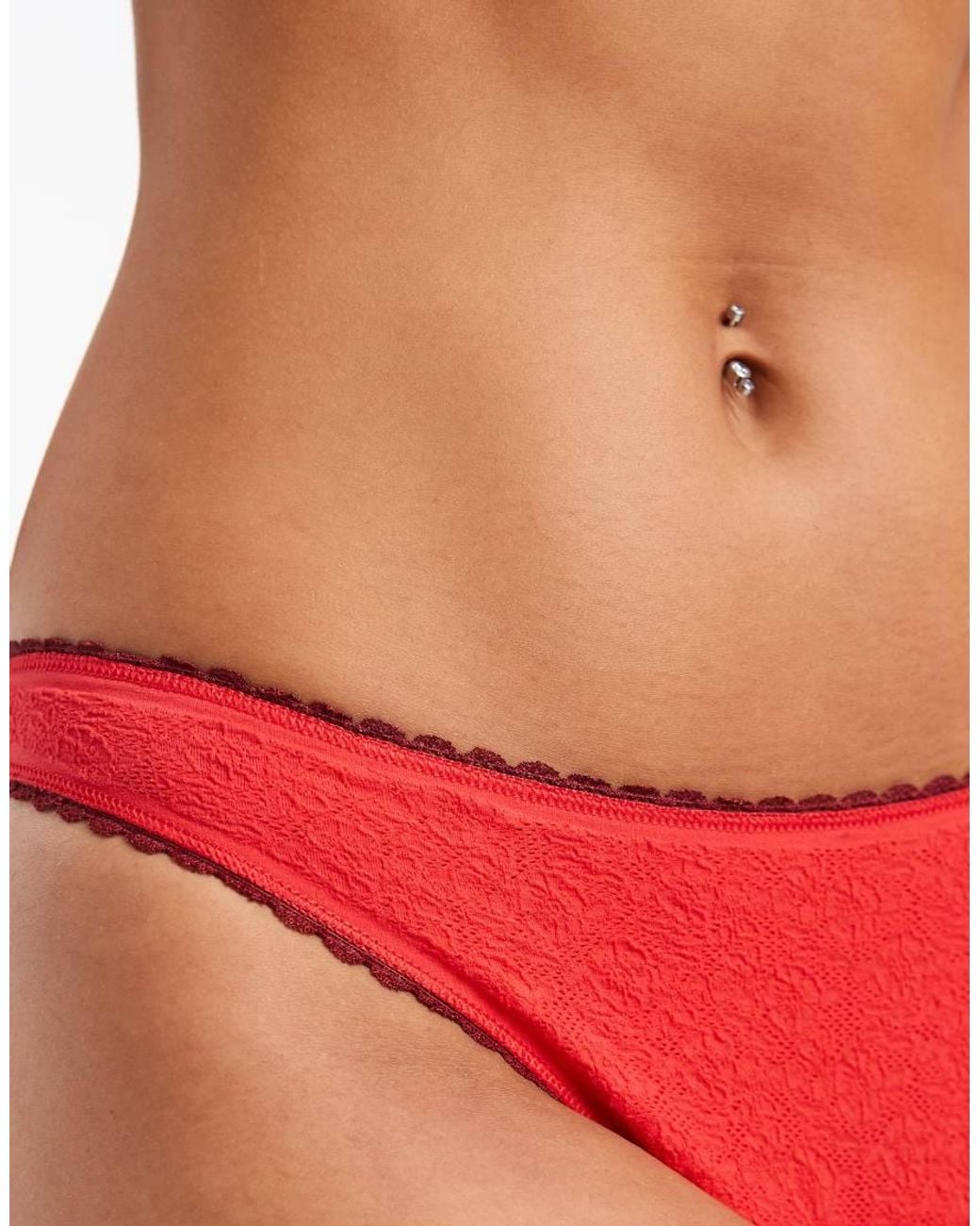 Free People Red Seamless Thong