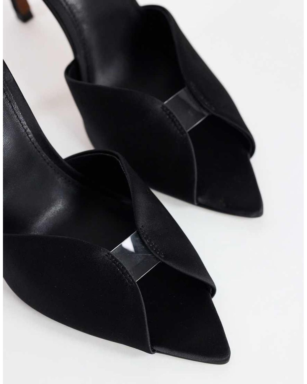 TOPSHOP Black Wren Peep Toe High Heel Sandal