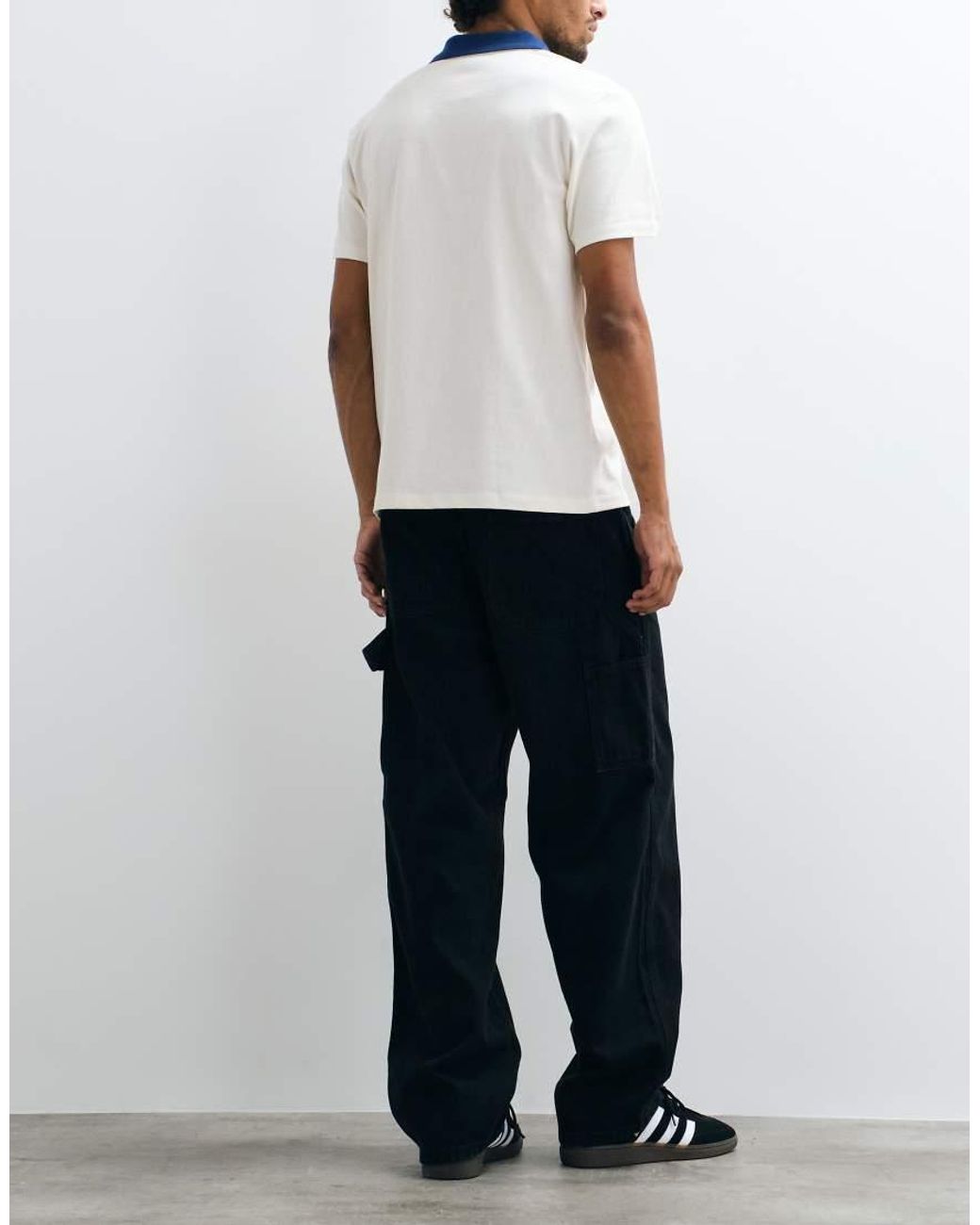 Jack & Jones White Alex baggy Carpenter Jeans for men