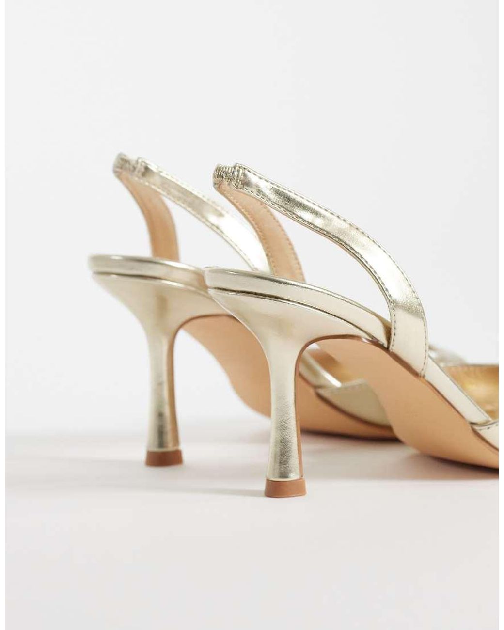 London Rebel Metallic Nora Peep Toe High Heeled Sandals