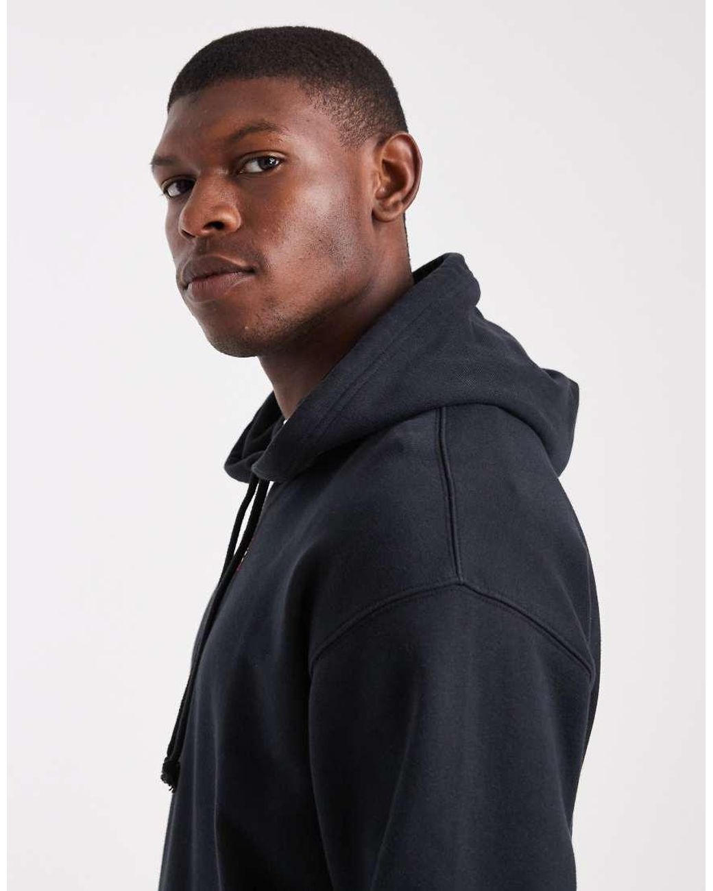 Levi's Black 2 Horse Logo Back Print Relaxed Fit Hoodie for men