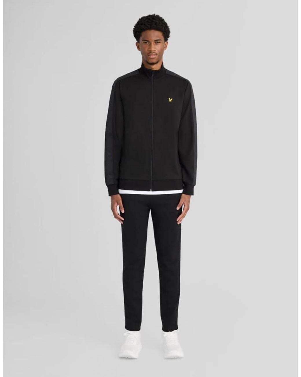Lyle & Scott Black Mid Layers Padel Taped Track Jacket for men