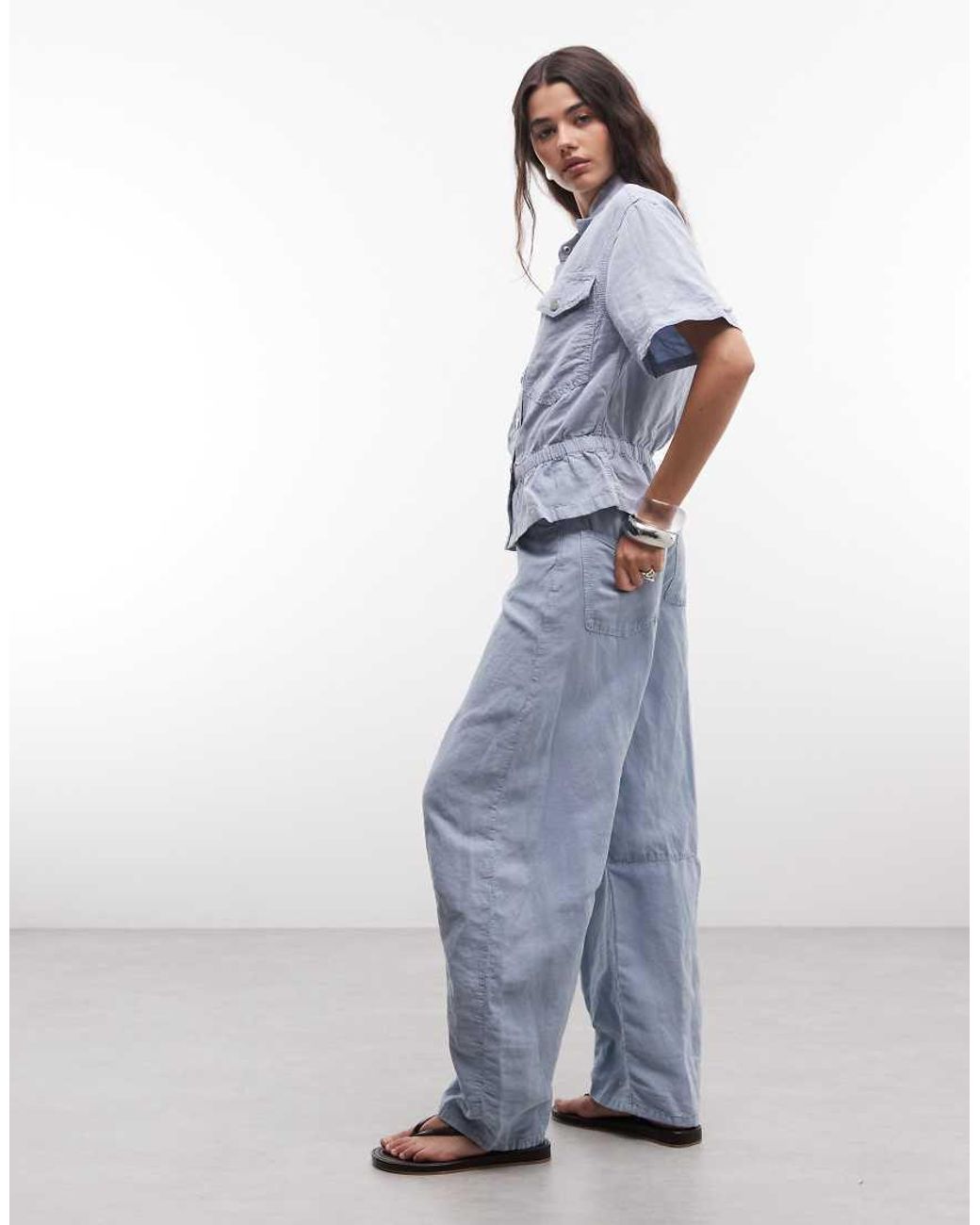 AllSaints Blue Jett Co-Ord Wide Leg Denim Jeans
