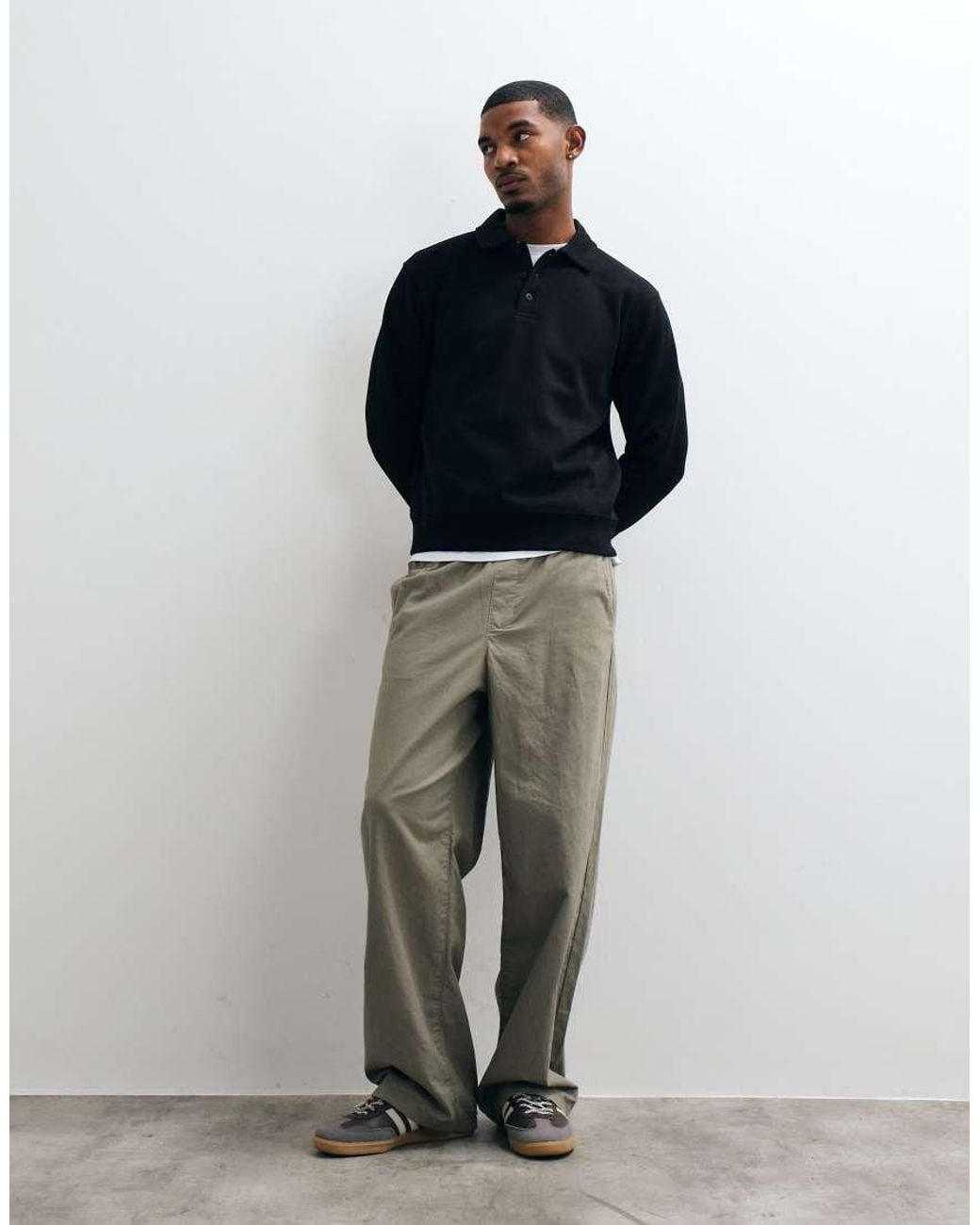 Mango Blue Button Up Polo Top for men