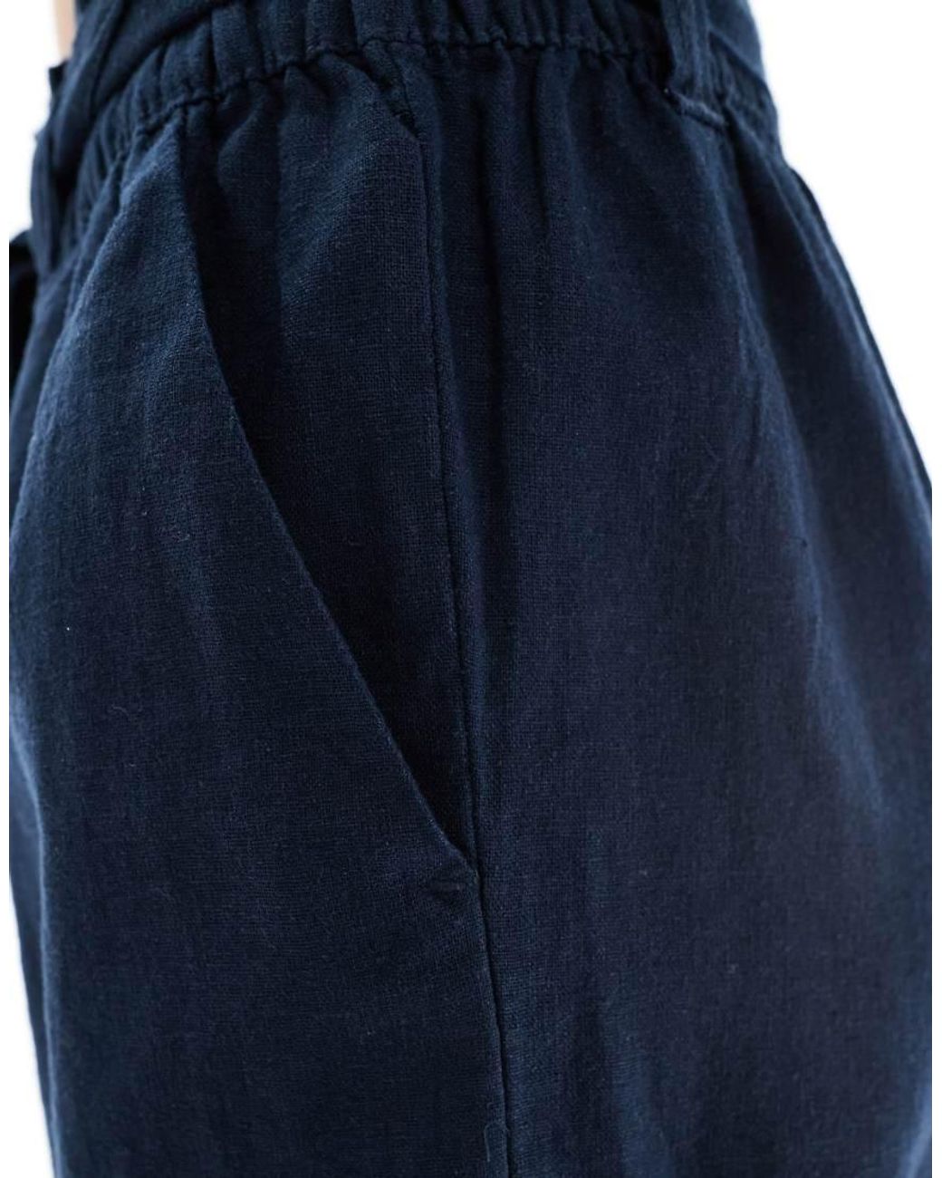 Jdy Blue Tie Detail Linen Mix Short Co-Ord