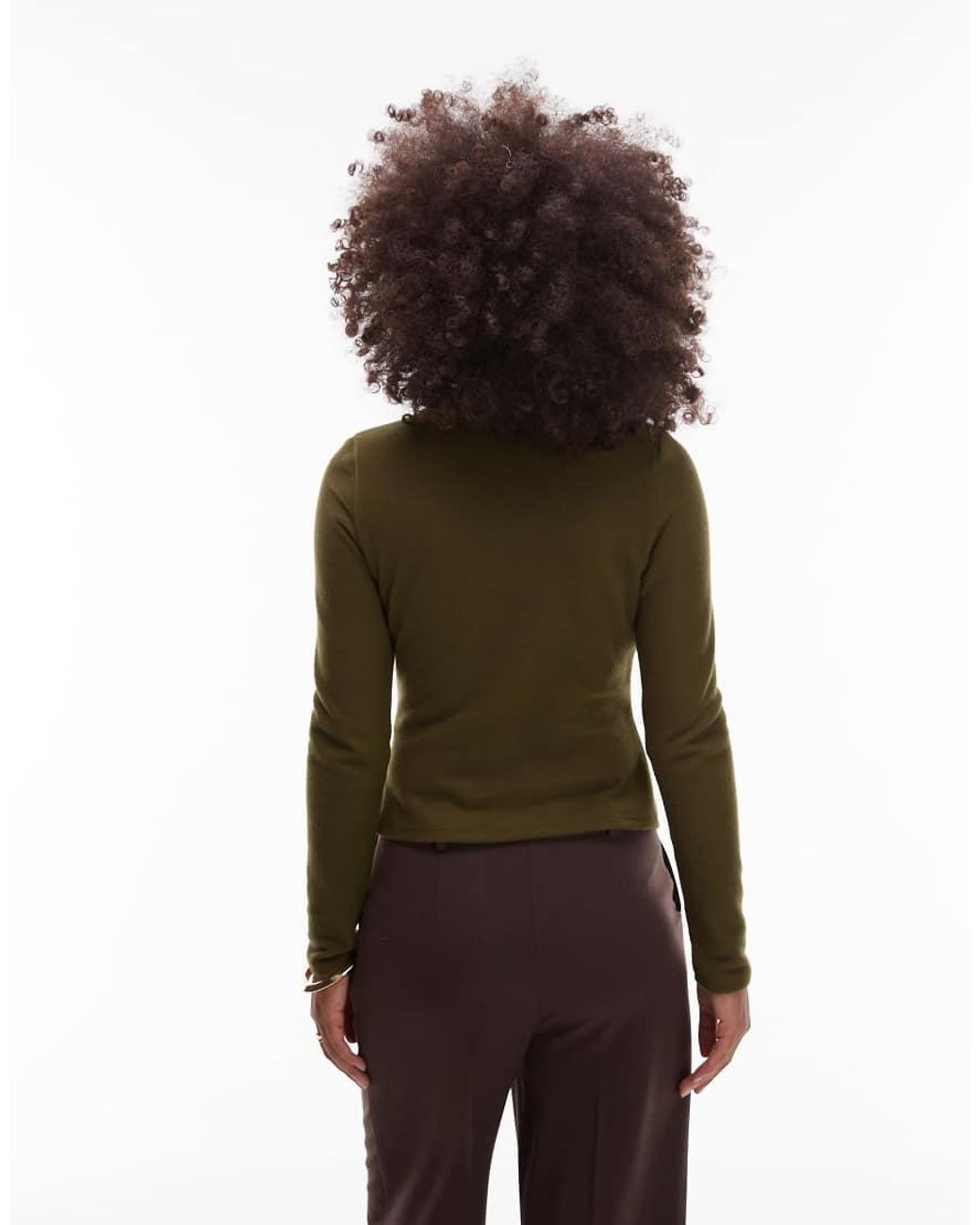 ASOS Green Supersoft Long Sleeve Top With Cut Out Detail