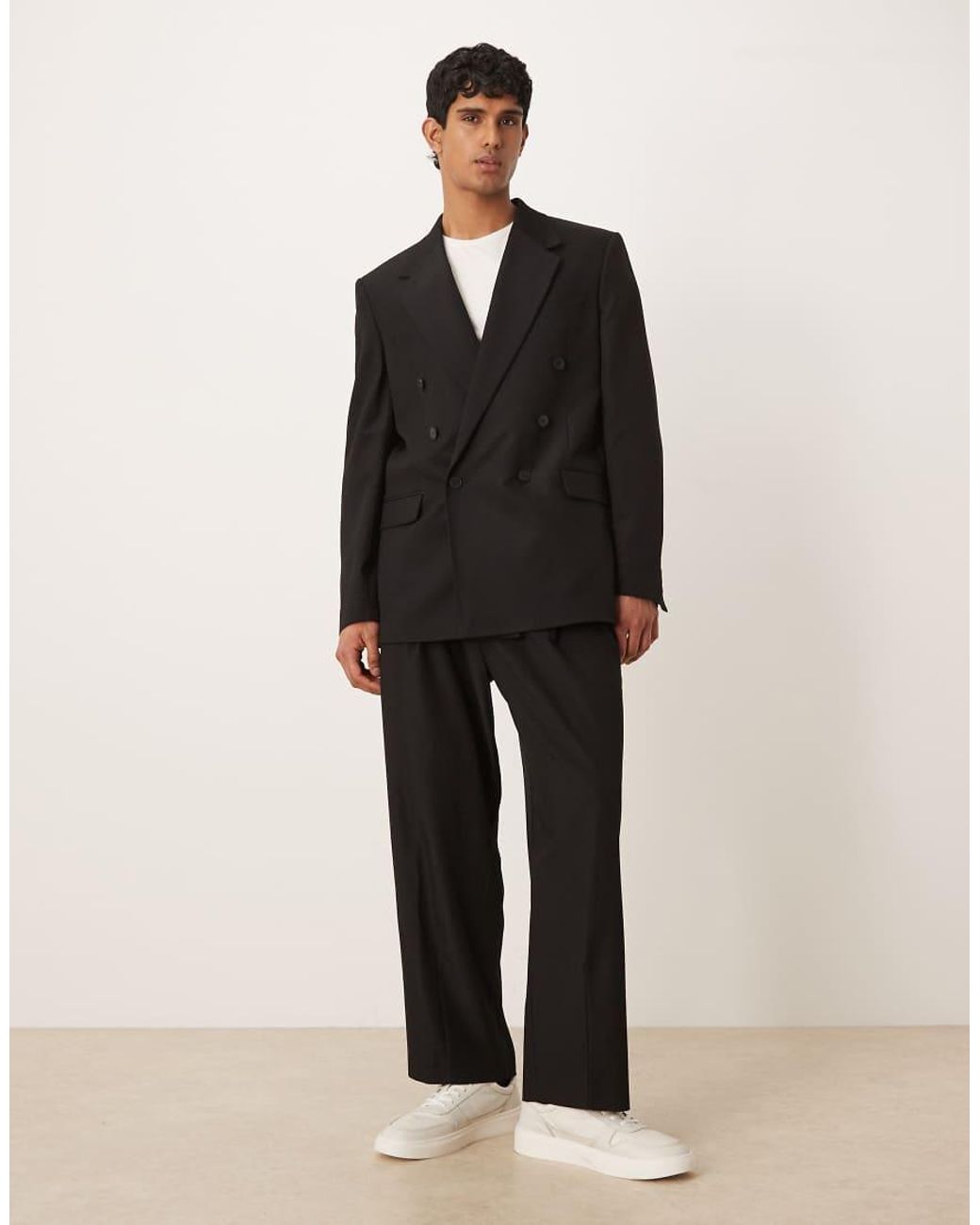 ASOS Black Relaxed Square Shoulder Suit Jacket for men