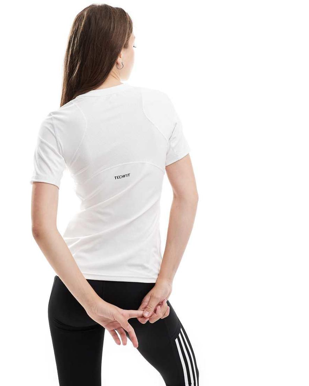 Adidas Originals White Adidas Training Techfit T-Shirt
