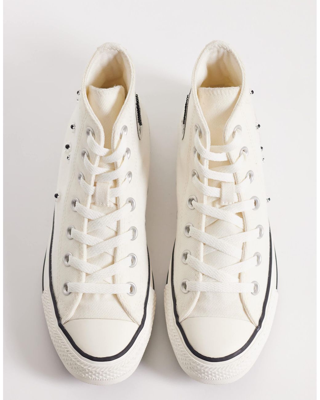 Converse White Chuck Taylor All Star Hi Trainers With Beading Detail
