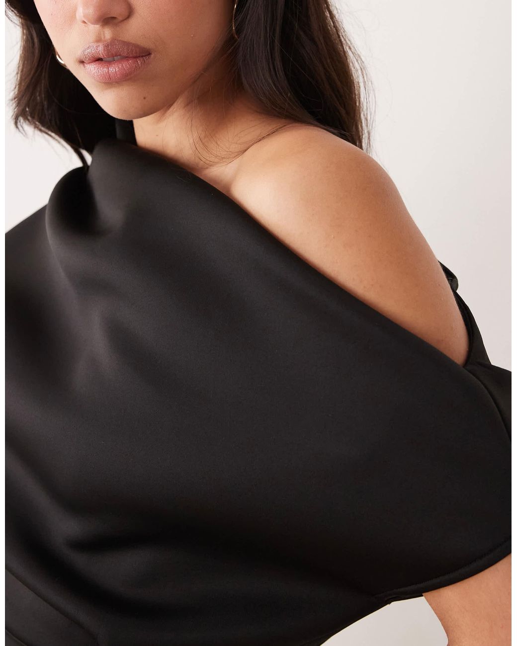 ASOS Natural Dramatic Neckline Midi Dress