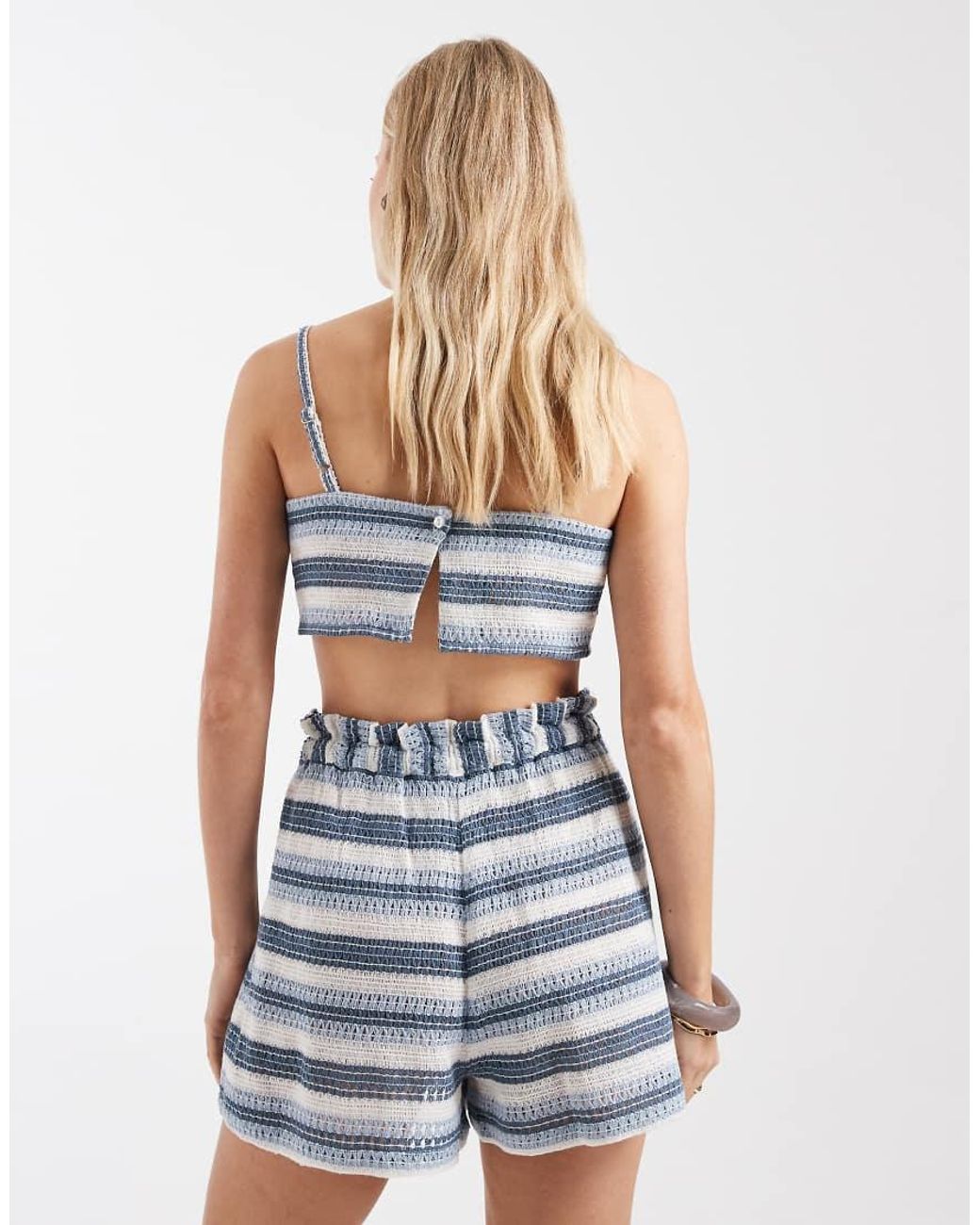 Aray Blue Crochet Beach Short