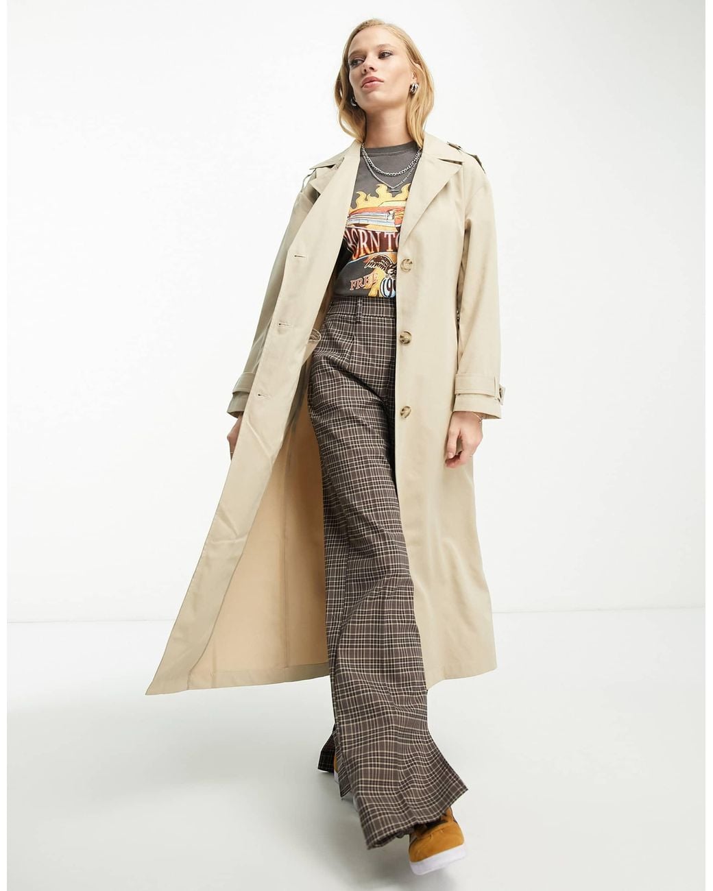ONLY Natural Longline Trench Coat