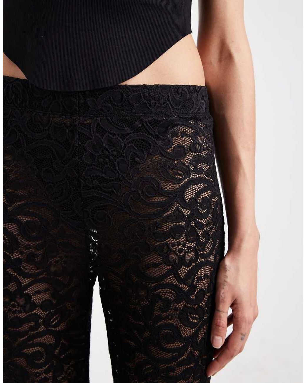 ONLY Black Lace Flared Trousers