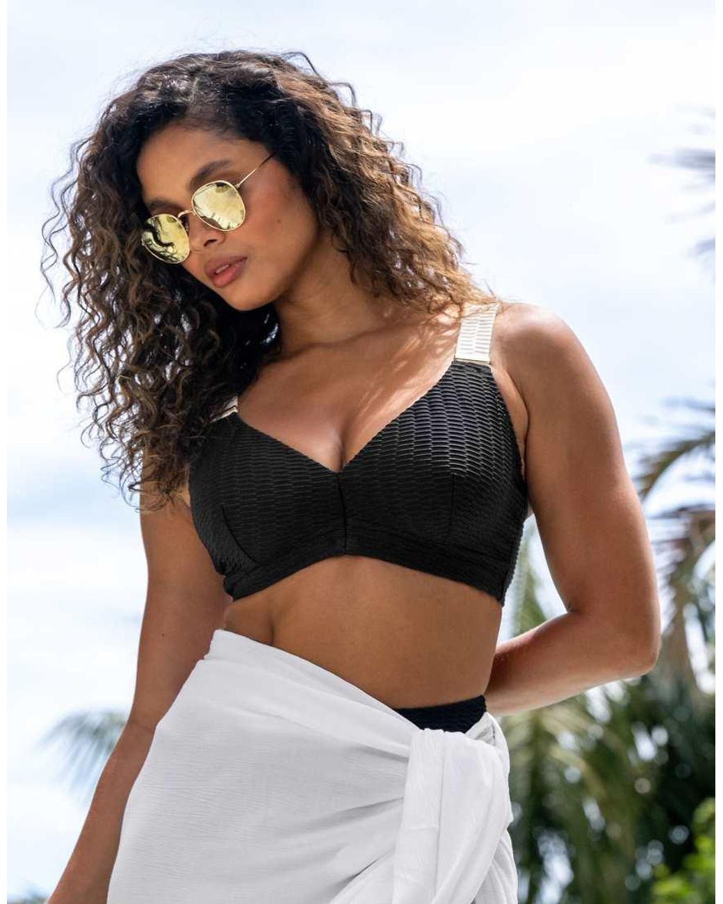 Pour Moi Blue Acapulco Hidden Underwired Bikini Top