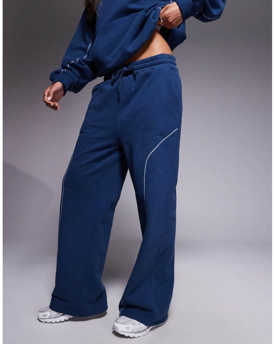Good For Nothing Blue Contrast Stitch Relaxed Jogger