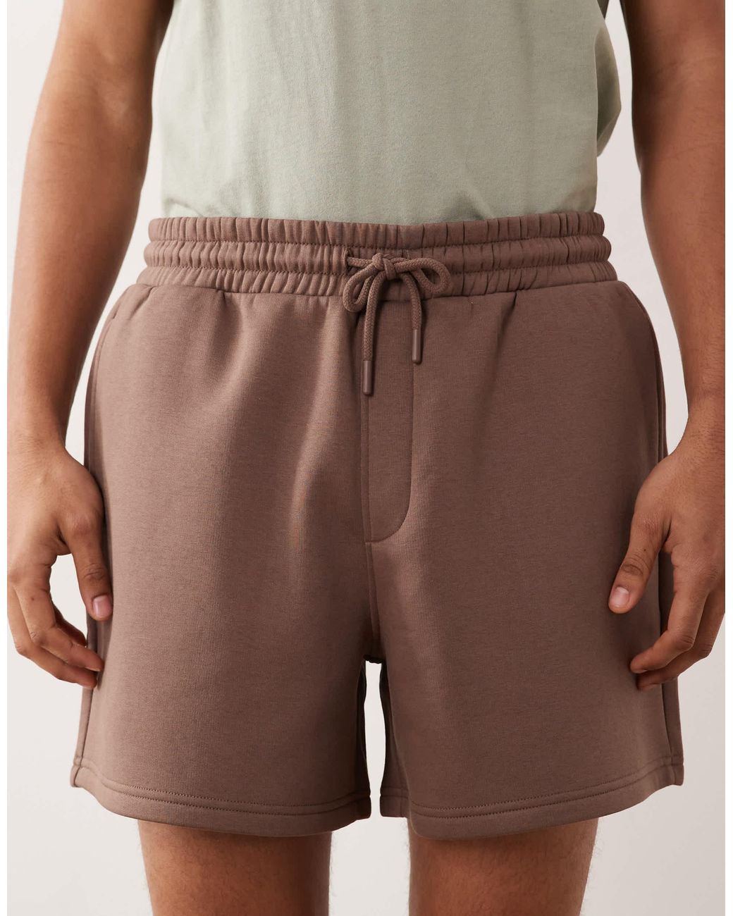 ASOS – basic-shorts aus jersey in Natural für Herren