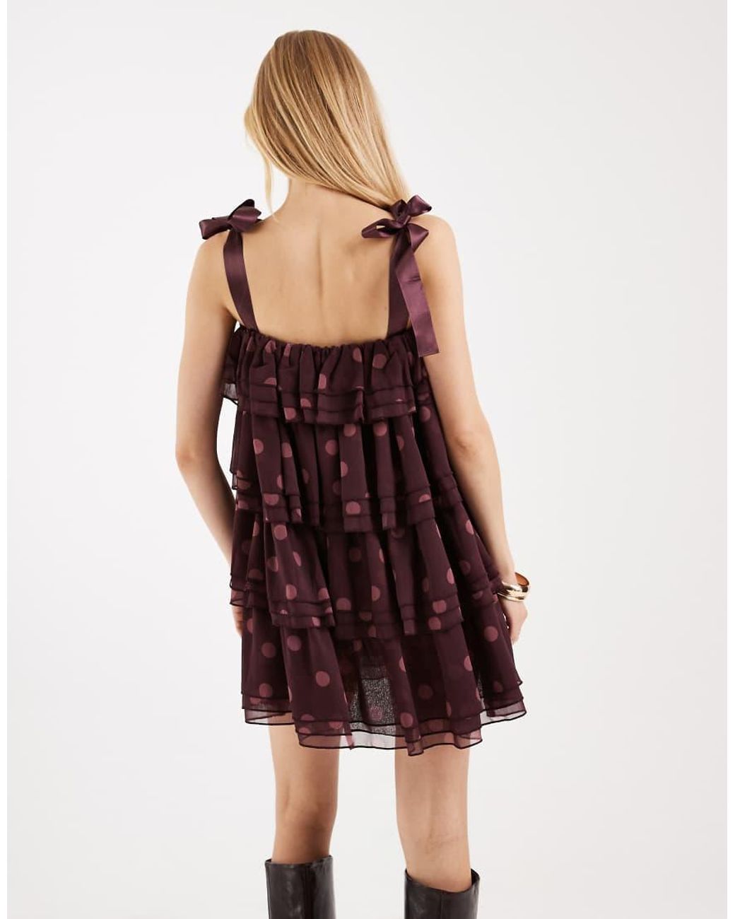 Miss Selfridge Pink Tiered Ruffle Mini Dress