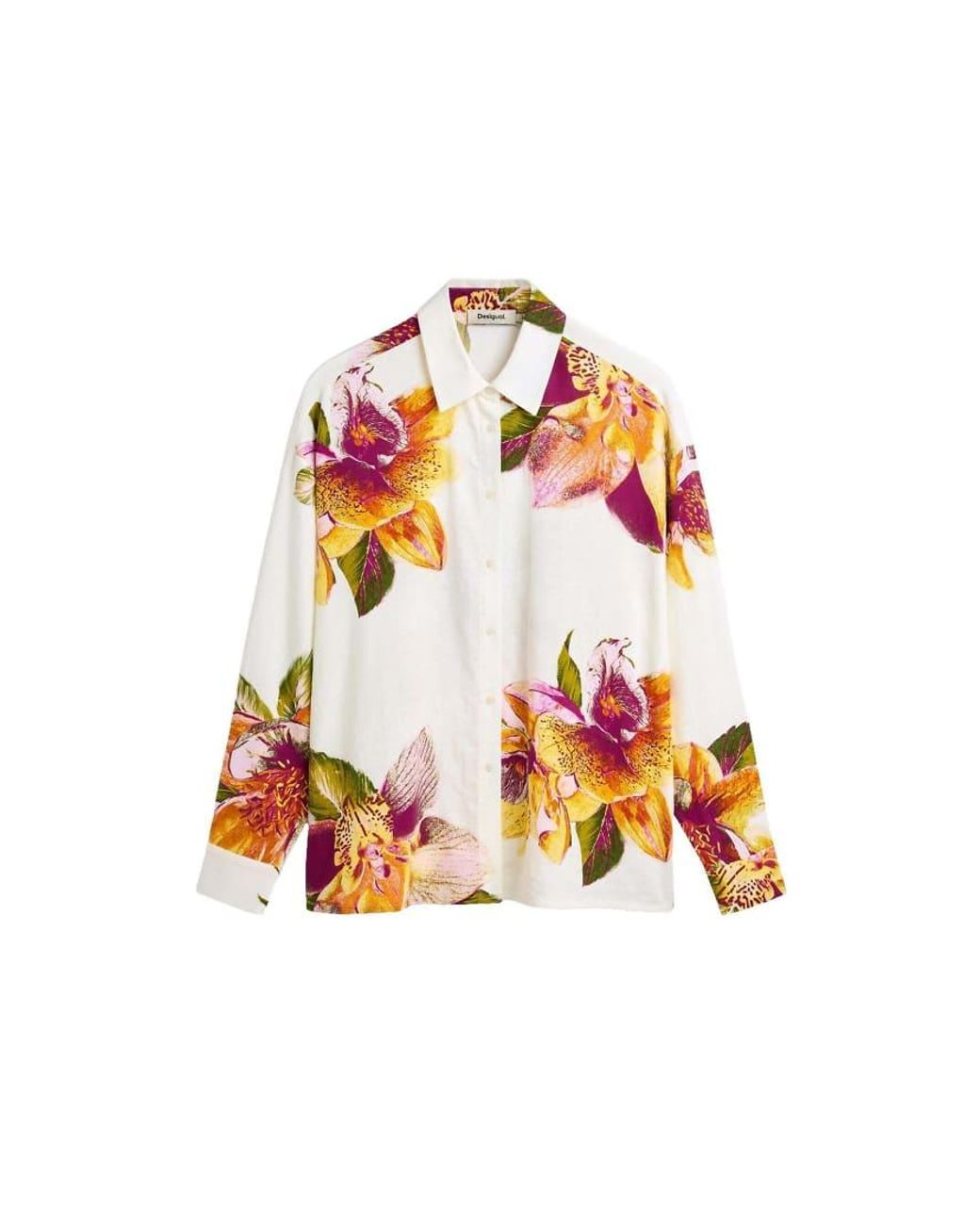 Desigual White Printed Floral Shirt