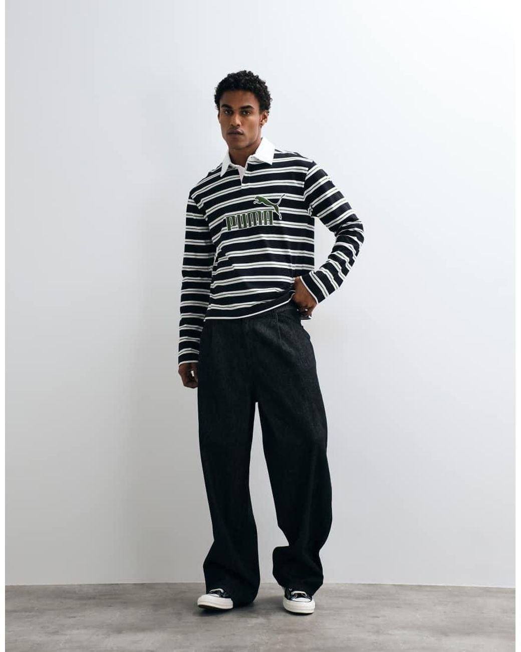 PUMA Black Essentials Elevated No. 1 Relaxed Rugby Polo for men