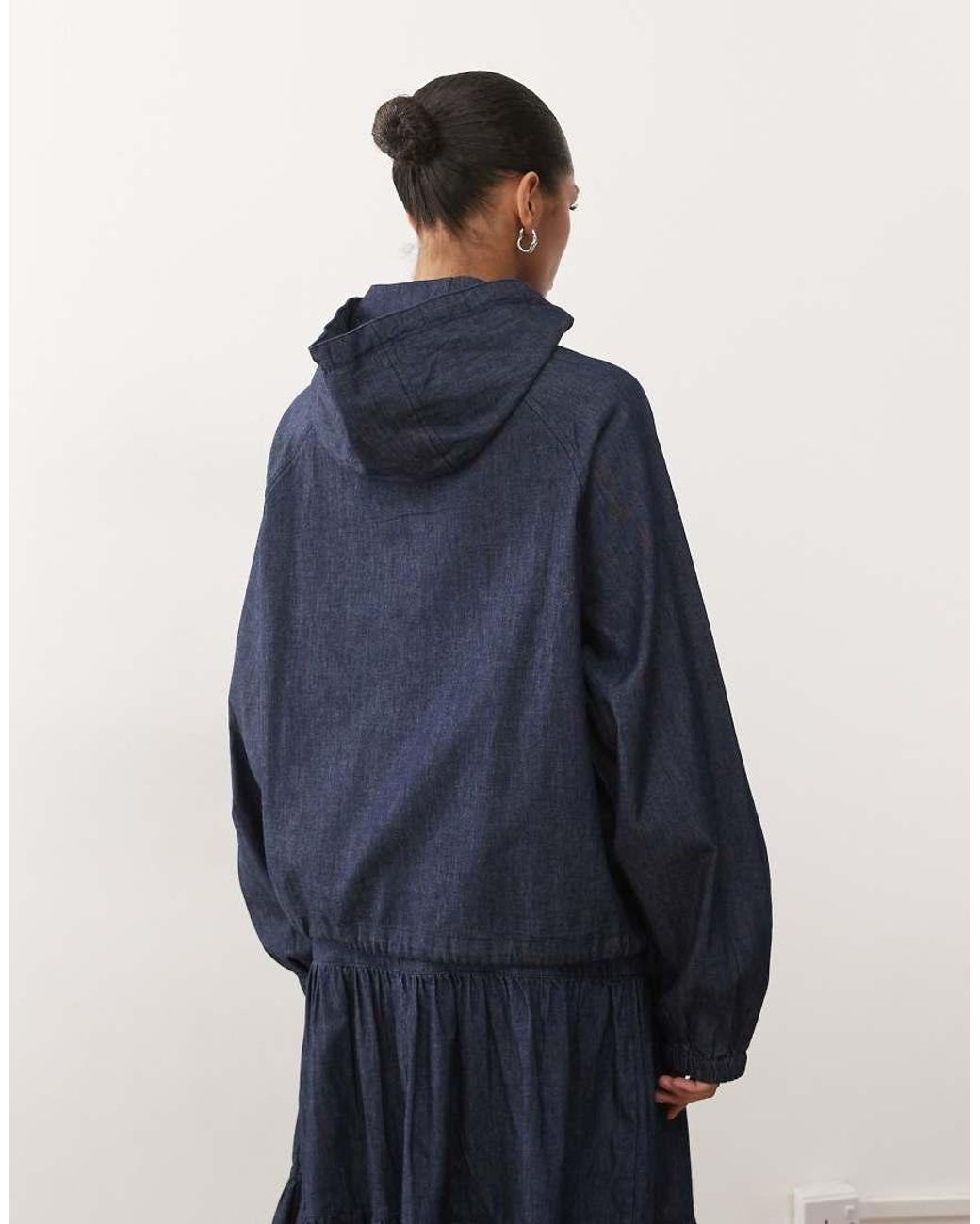 Reclaimed Vintage Blue Hooded Zip Up Jacket