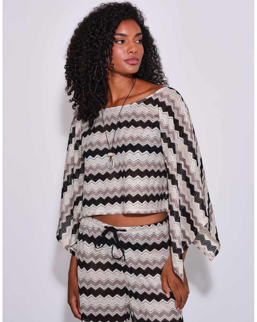 South Beach White Crochet Wide Leg Trousers