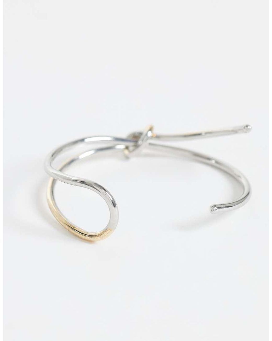 Reclaimed Vintage White Unisex Mixed Metal Bangle