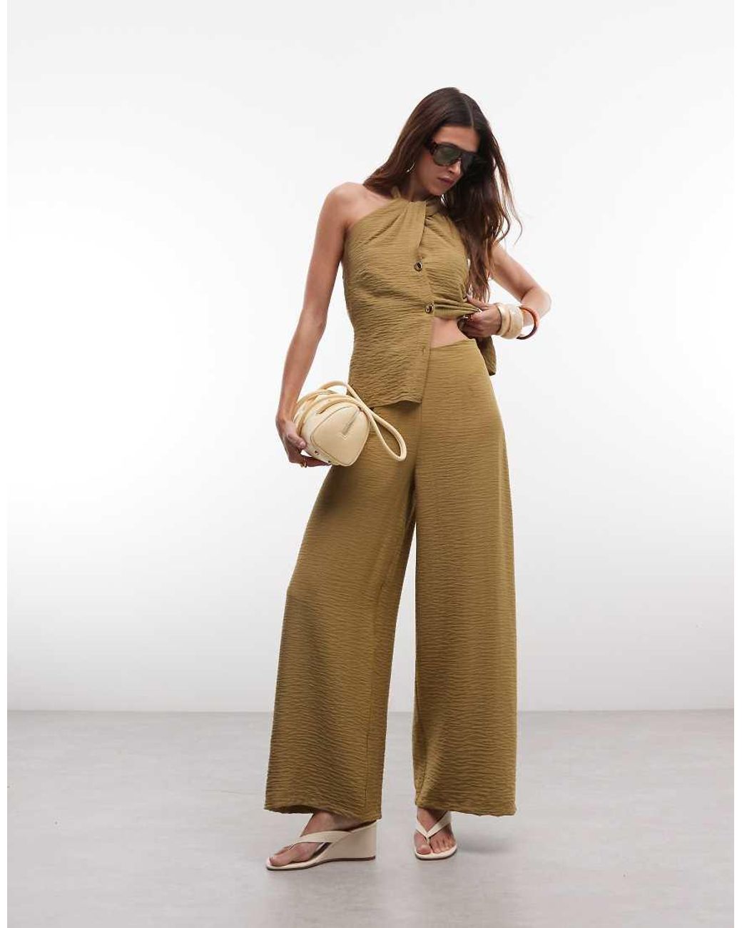 New Look Natural Co-ord Wide Leg Trousers