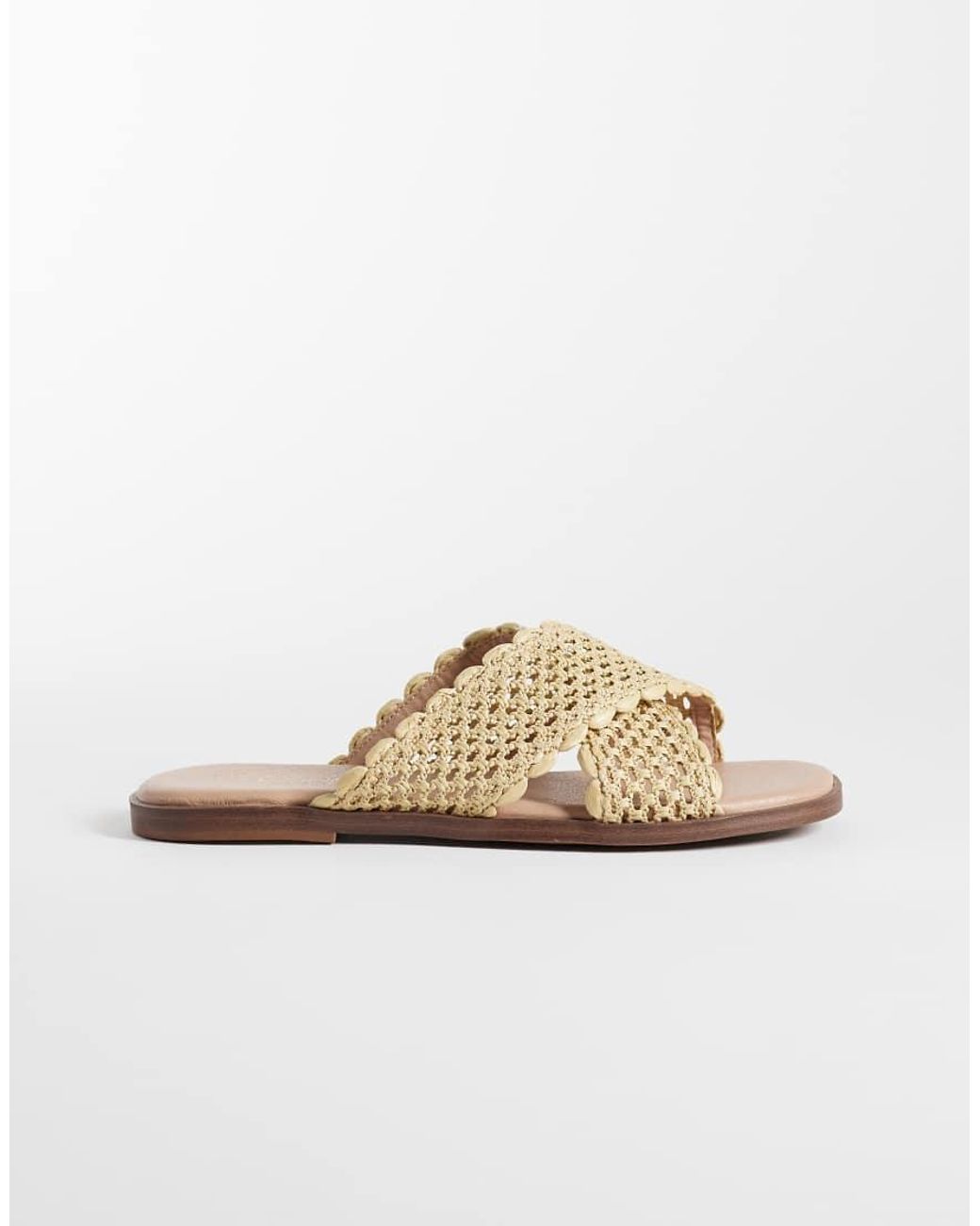 New Look Natural Raffia Crossover Sandal
