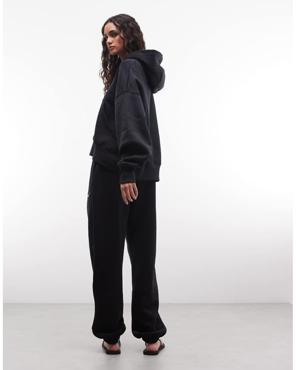 Nike Blue Phoenix Fleece High Waisted Oversized Cuffed joggers