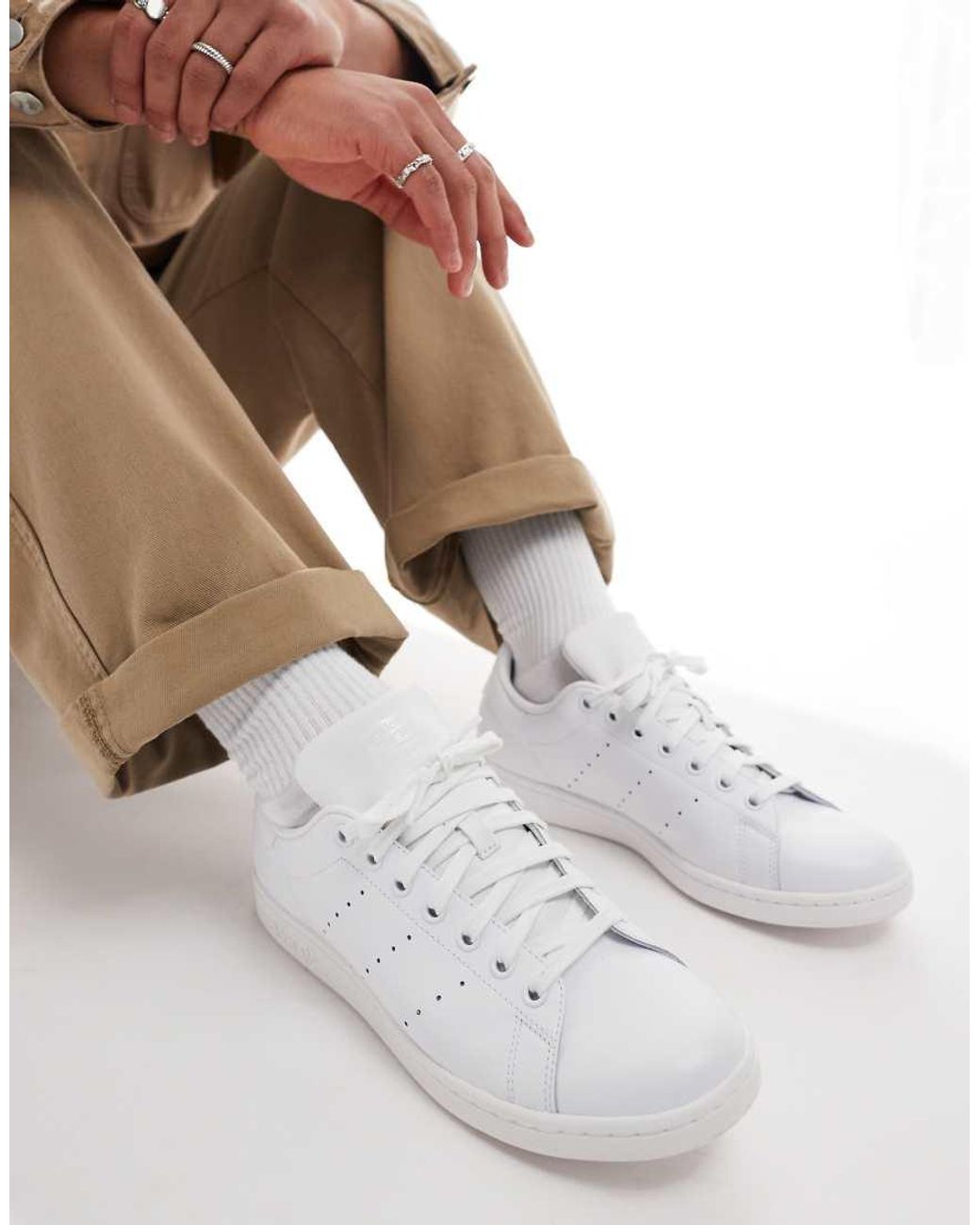 Adidas Originals White Stan Smith Sneakers for men