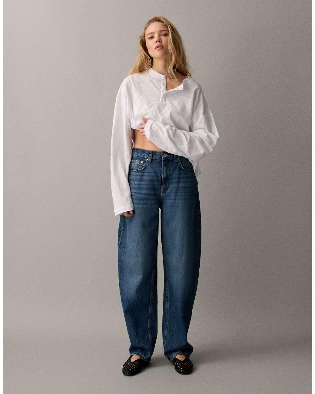 Vaqueros De Corte Barrel Slim De ASOS de color Blue
