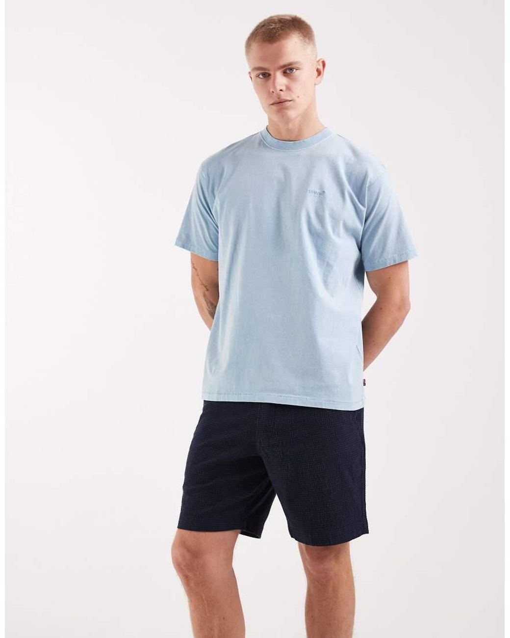 Levi's Blue Xx Plaid Seersucker Relaxed Chino Shorts for men