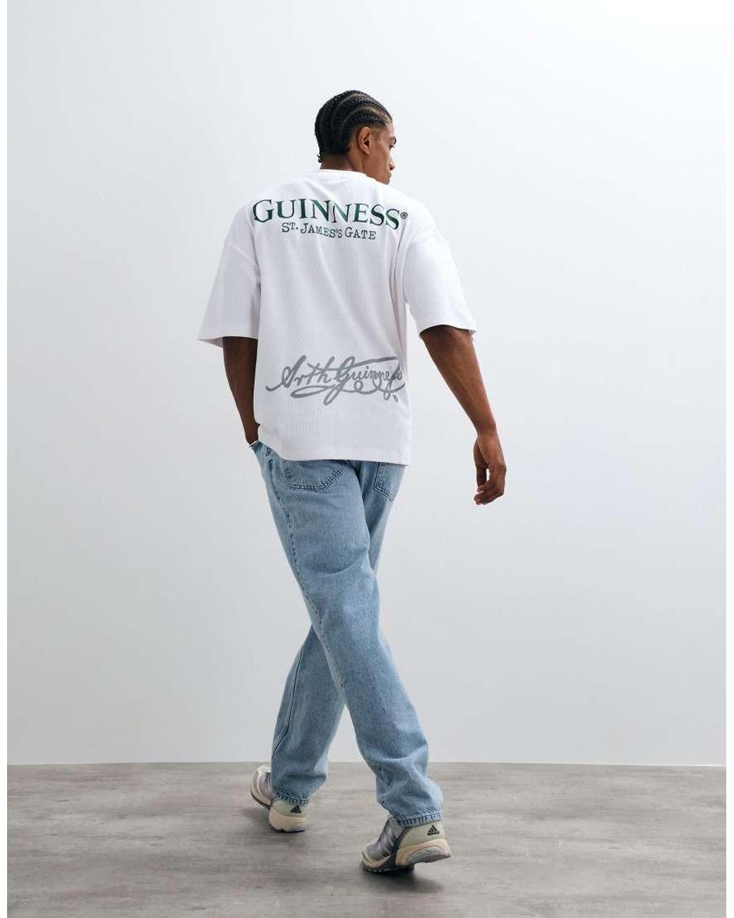 ASOS Gray Oversized Tee With Guinness Print for men