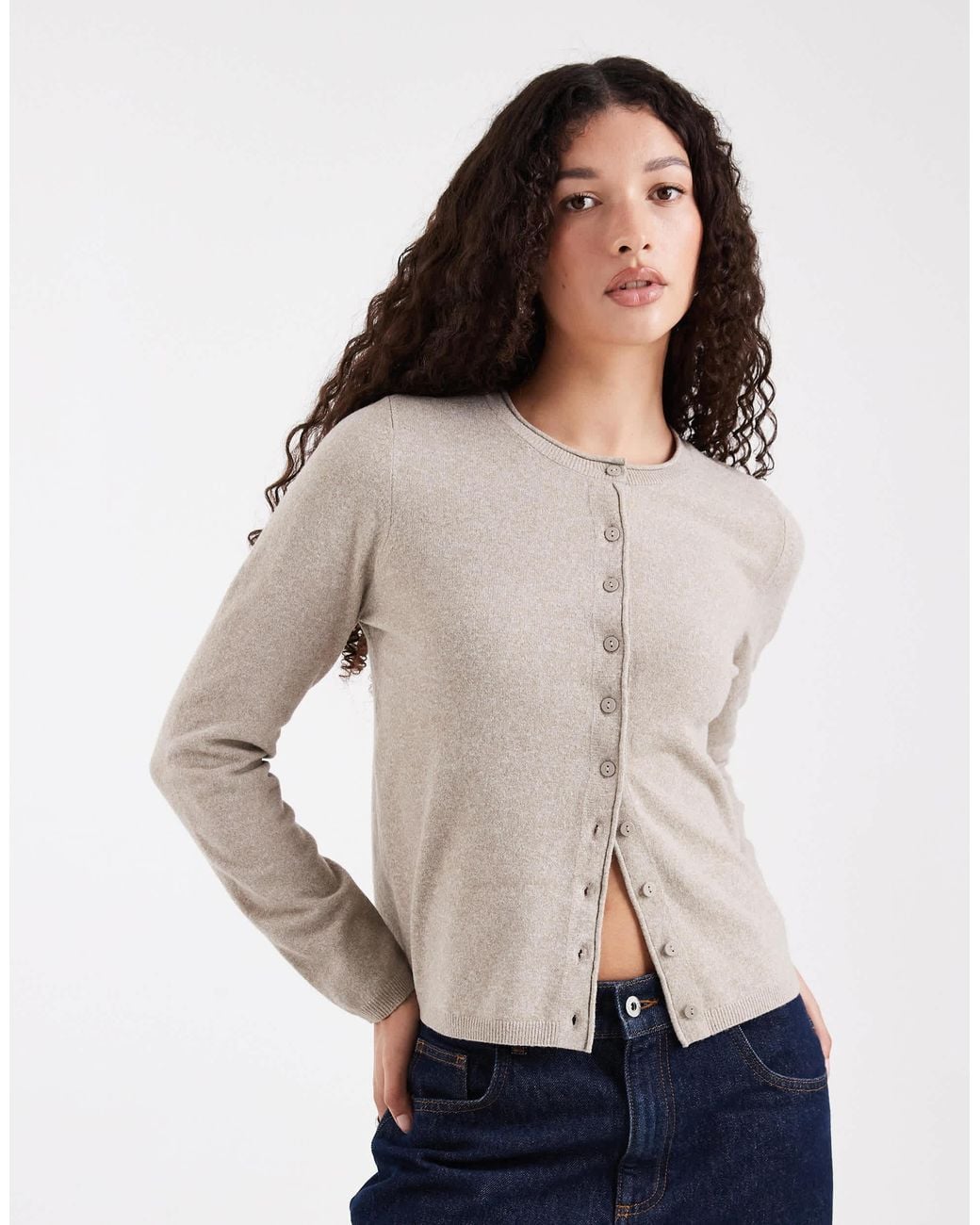 ONLY Natural – beige strickjacke