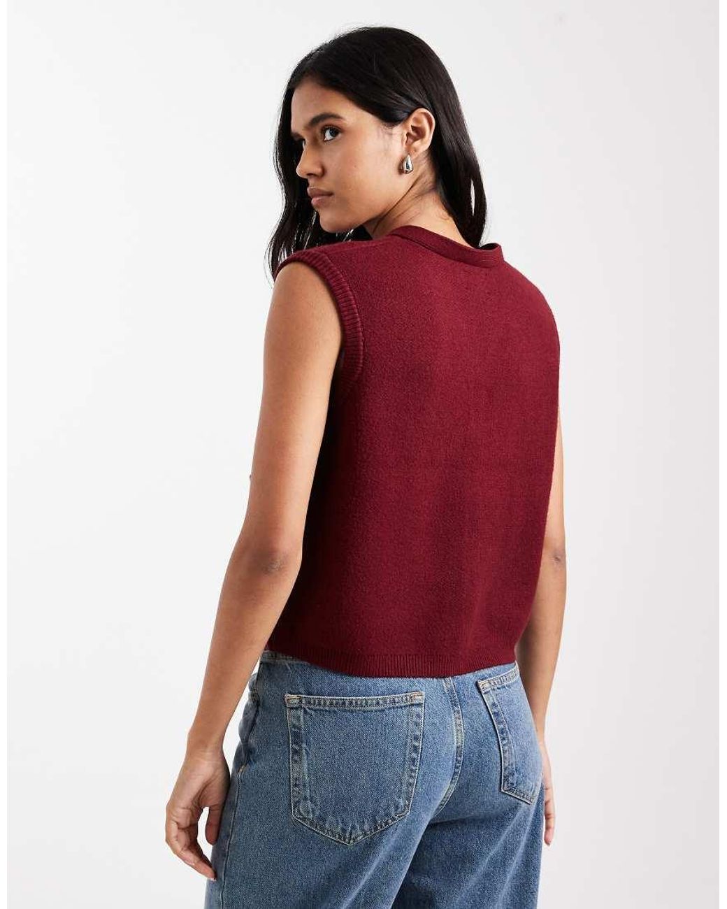 ASOS Blue Boxy Structured Waistcoat