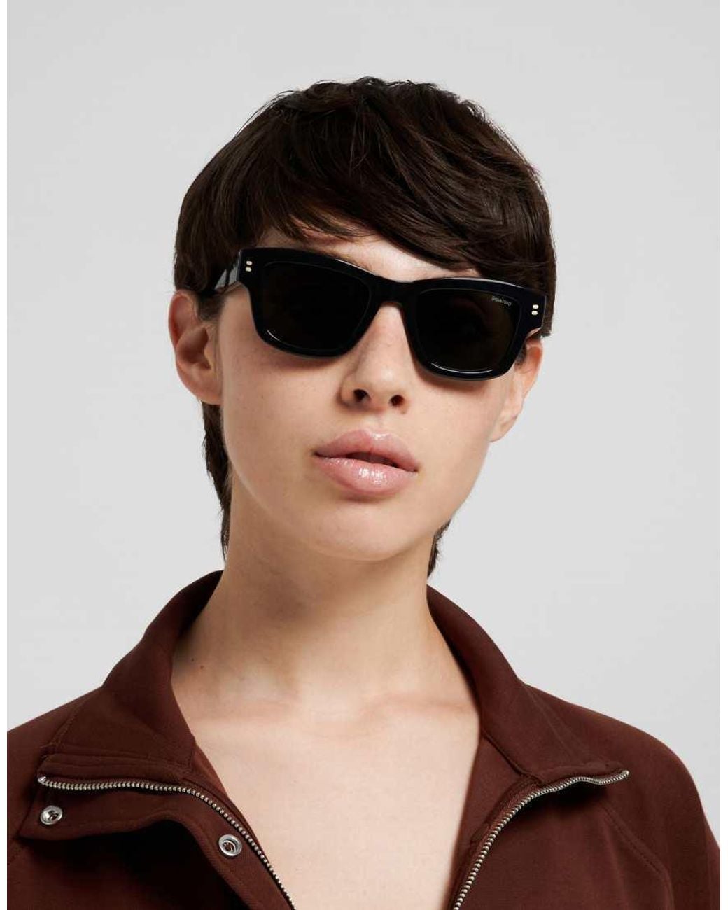 Polaroid Sunglasses Black Polaroid Sung Rectangular Sunglasses With Polarized Lenses