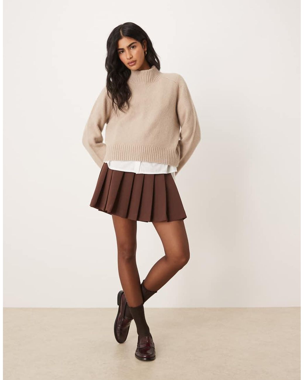 Abercrombie & Fitch Natural Funnel Neck Jumper