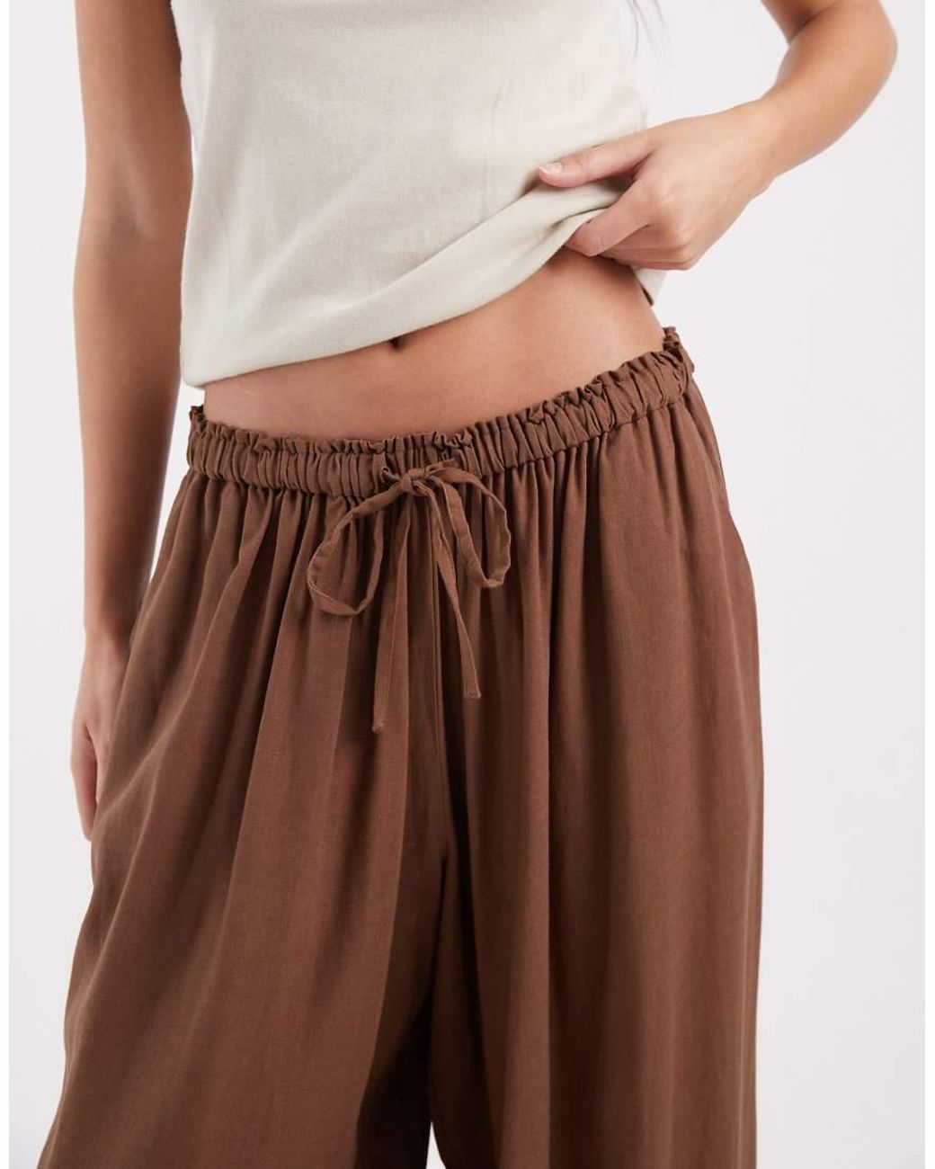 ASOS Brown Pull On Balloon Trousers