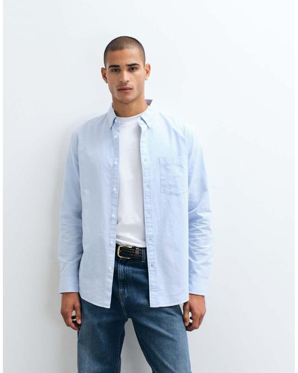 ASOS Blue Regular Fit Oxford Shirt for men