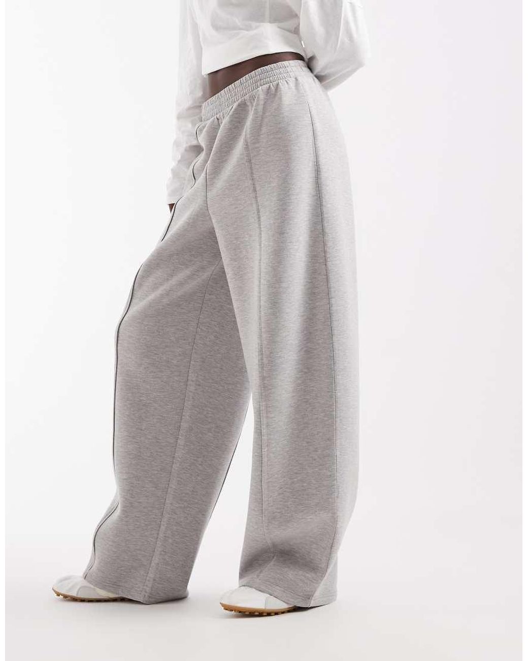 ASOS White Asos Design Tall Wide Leg jogger With Pleat Detail