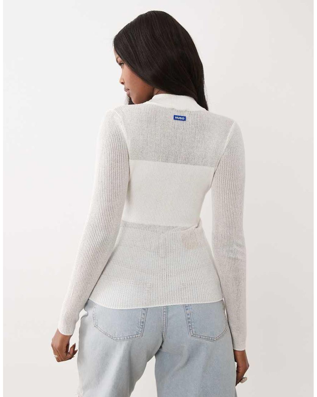 HUGO White Long Sleeve Top