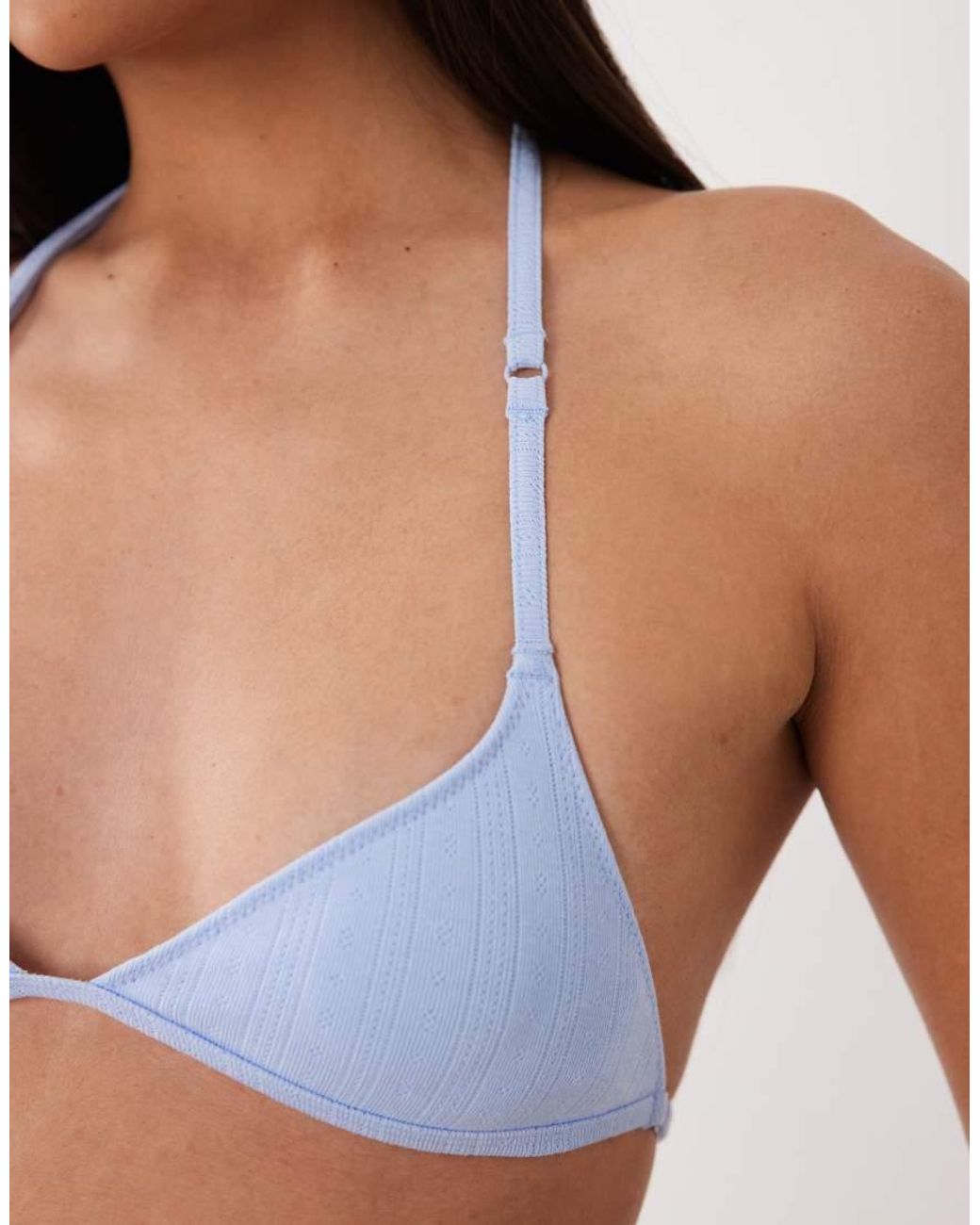 Cotton On Blue Jersey Halter Triangle Bralette