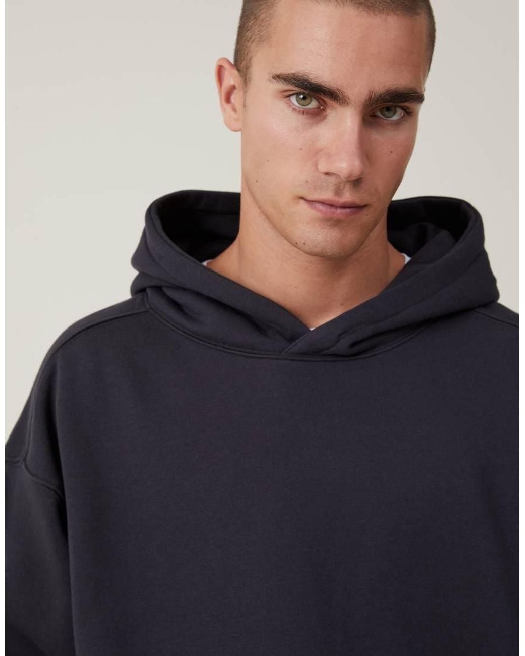 Cotton On Blue Box Fit Hoodie for men