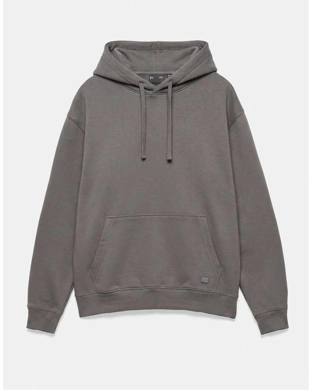 Pull&Bear Gray Basic Hooded Sweatshirt for men