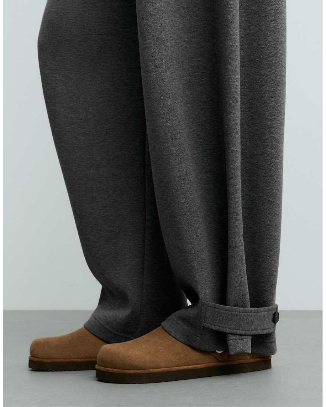 Oysho Gray Adjustable Barrel Trousers